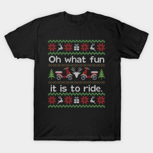 Ugly Christmas Sweater Fun to Ride a Moped Scooter T-Shirt